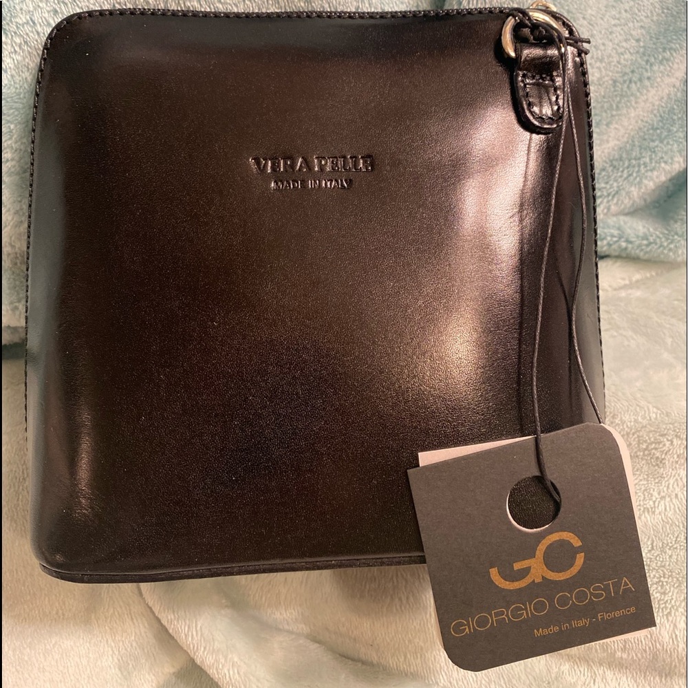 Cute NWT small black Giorgio Costa bucket bag